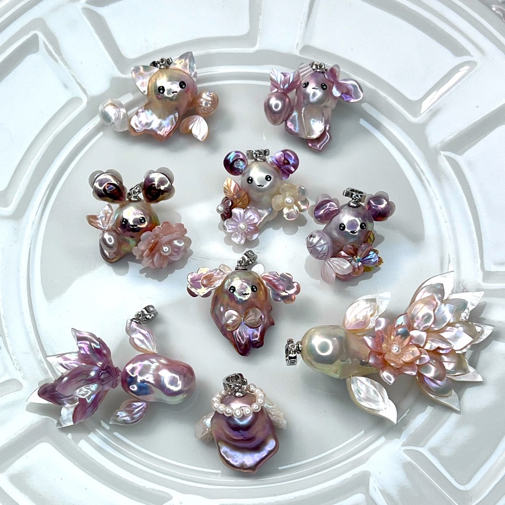 Handmade Freshwater Flameball Pearl Character Detachable Pendants 🥳🥳🥳